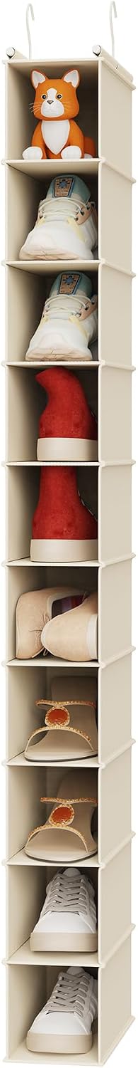 MAX Houser 10-Shelf Hanging Shoe Shelf Organizer, Hanging Shoe Storage for Closet,Pack of 2(Grey)