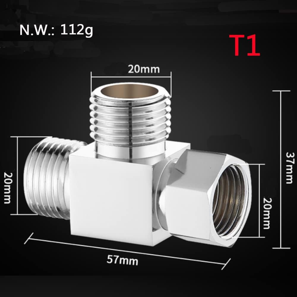 Water Diverter Fitting Adapter, Add-A-Tee G1/2" Hose Connector Adapter for Angle Valve adapter, Shower arms, Toliet Bidet Sprayer, Hose Pipe Fittings (3 Way T2)