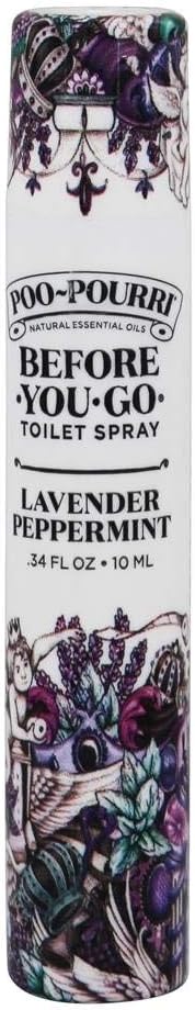 Poo-Pourri Before-You-Go Toilet Spray, Lavender Peppermint, 2 Fl Oz, Up to 100 Uses, Bathroom Odor Deodorizer, Plant-Based with Essential Oils for Home or Work, Travel Essentials, TSA Approved Size