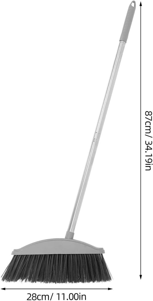 Toyvian Heavy Duty Outdoor Broom with Long Handle, Angled Bristles for Indoor and Garage Cleaning, Commercial Grade Home Sweeping Tool for Pet Hair and Dust Removal