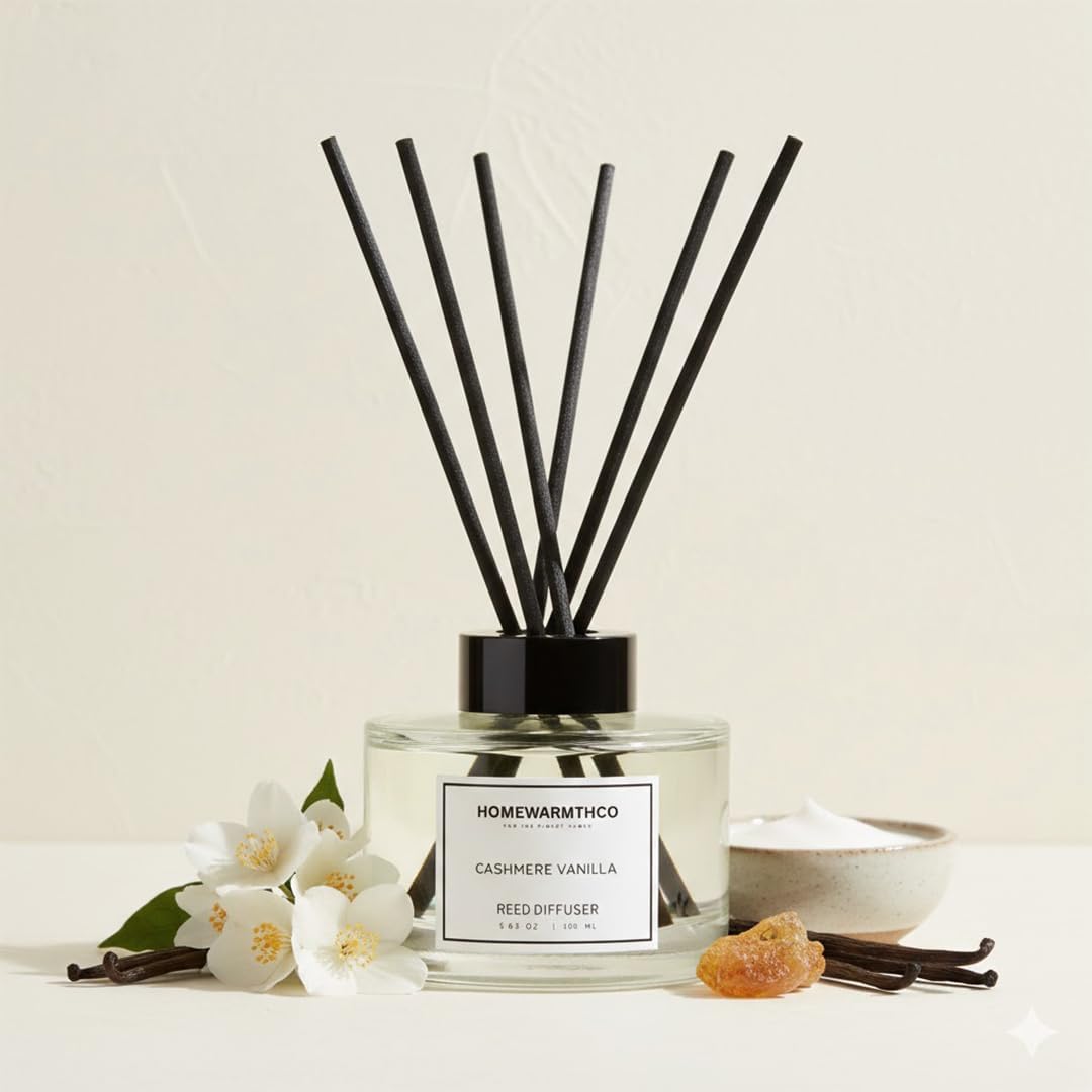 Clean Linen Reed Diffuser Set - Luxury Fragrance Reed Diffusers for Home. Office, Bathroom, Kitchen and Home Decor - Long-Lasting Scent with Non-Toxic Oils (5.63 oz, 160ml)