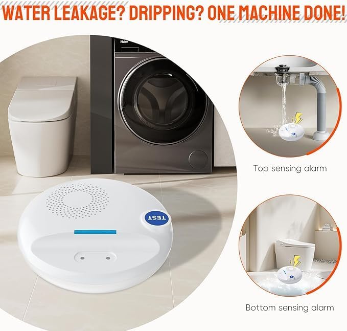 VOCA Wireless Water Leak Detector, 100dB Alarm Sound, Leak and Drip Alert, Wireless Water Leakage Monitoring and Alarm for Home
