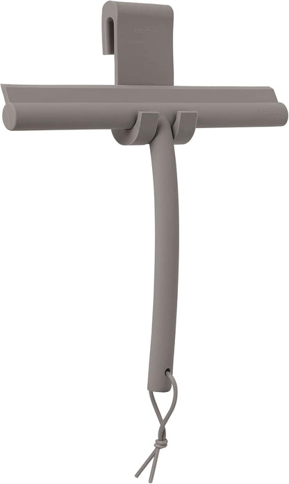blomus VIPO Shower Squeegee with Holder, 24 cm Wide, Silicone Squeegee for Shower, Bathroom, Window Squeegee, Windscreen Squeegee (Tan)