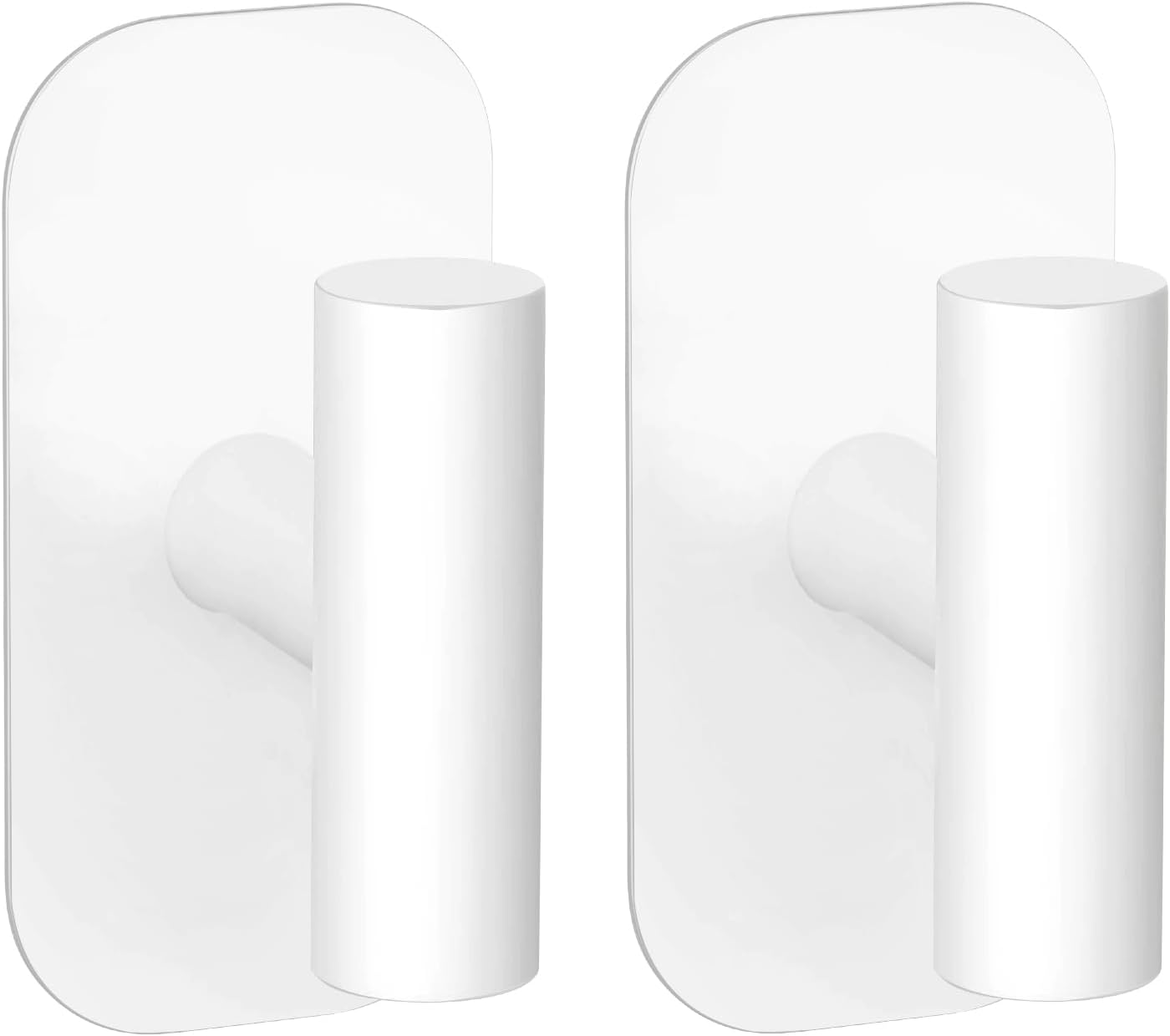Adhesive Towel Hooks for Shower,Waterproof Heavy Duty Bathroom Hooks,Wall Mounted Sticky Hangers for Coats/Aprons/Robes,No Drilling(Black,2 Pack)