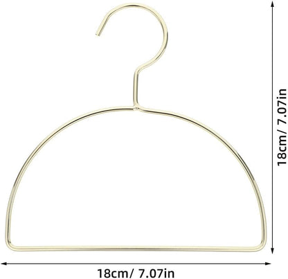 Kisangel 5pcs Wall Mounted Semi-Circle Iron Clothes Hangers in Golden Color, Easy Assembly and Slip-Resistant Drying Rack for Scarves and Towels, for Laundry Room and Closet Organization