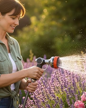 Hose Nozzle,Heavy Duty Metal Garden Hose Nozzles - 10 Spray Patterns Leak-Proof Hose Sprayer Nozzle with Thumb Control, High Pressure Water Hose Nozzle for Watering Plants, Car and Pet