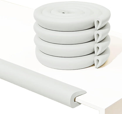 U Shape Foam Table Edge Protector for Baby,6.5 Ft/2m,Milky White | Foam Baby Proofing Safety Bumper Guard Strip, Corner Protectors For Kids, Suitable For Furniture Fireplace Desk