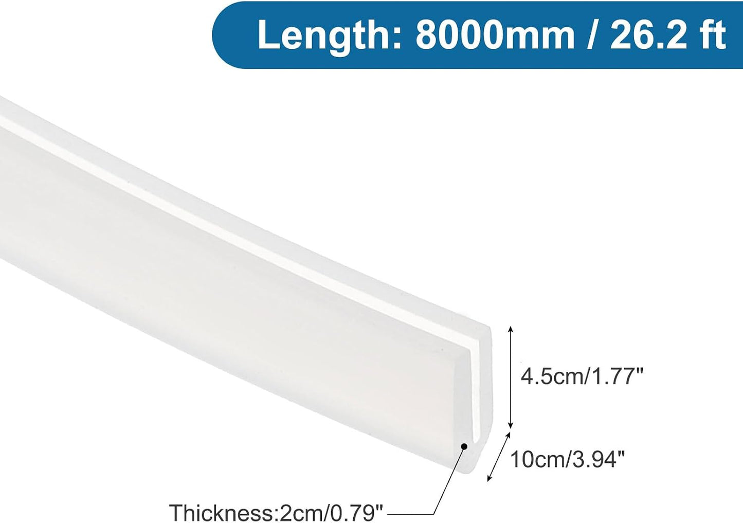 PATIKIL U Channel Edging Trim, 26Ft Sheet Metal Edge Guard Protector Rubber Edge Trim Air Sealed Seal Strip, 5/64" Slot, Fits 1/16"-5/64" Edge, 9/32" x5/128 x5/32