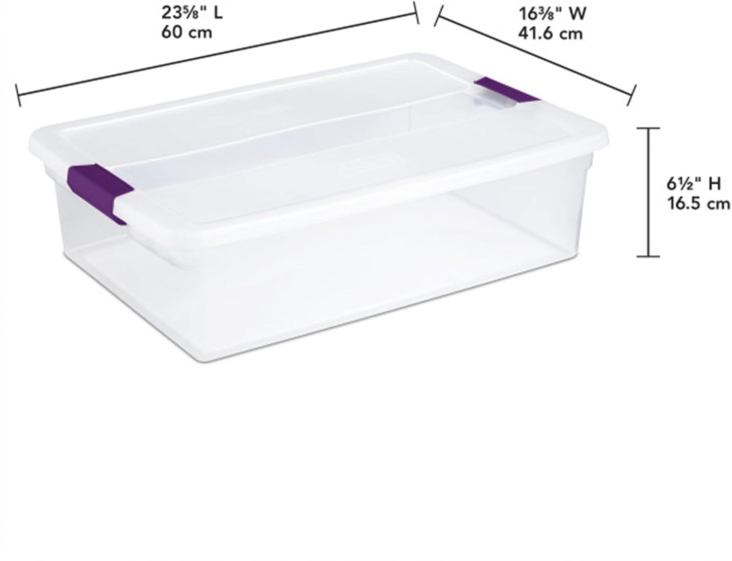 Sterilite 8-Pack 60 Quart ClearView Latch Box, Wheeled Underbed Organizer Bins with Latching Lids - Clear Plastic Organization Containers for Closet, Bedroom, Shelving Units and Everyday Home Storage