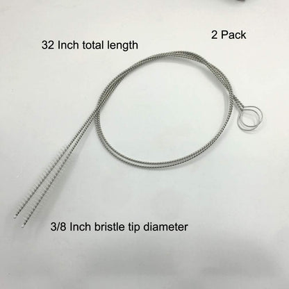2 Pcs Cleaning Brush Bristle Tip 3/8” by 32” Inch Long - Flexible Cleaner Tool for Clean Keg, Feeding Tube, Line Tube Hose