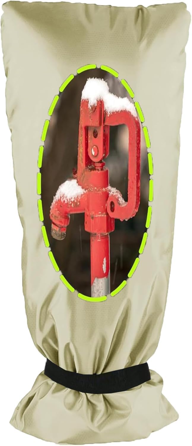 Outdoor Faucet Covers for Winter, 13" W x 25" H Outside Yard Hydrant Protector Socks Winter, Insulated Hose Bib Protector Cover, Spigot Pipe Cover Freeze Protection - Black