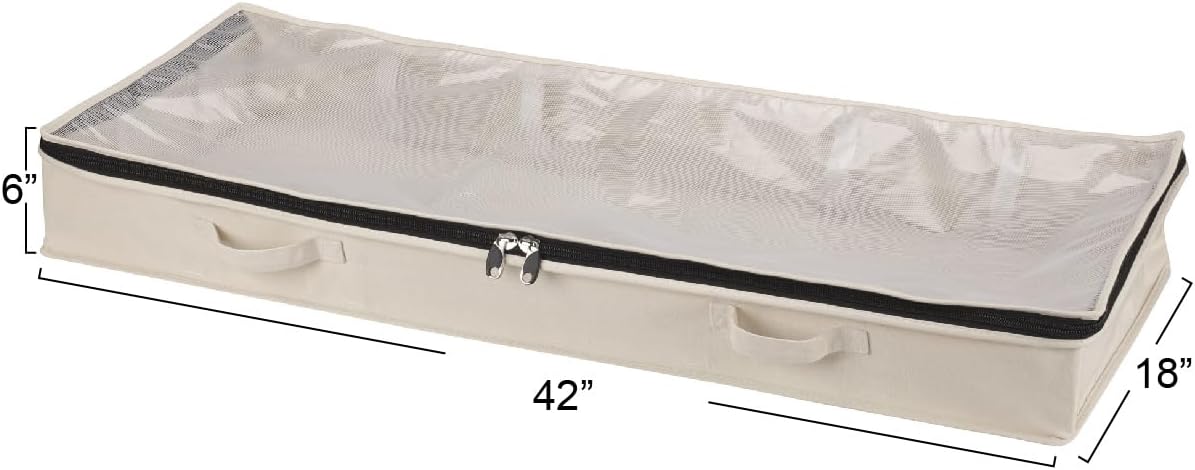 Household Essentials Cedarline 6‑Shelf Hanging Closet Organizer in Heavy‑Duty Cotton Canvas, Cream