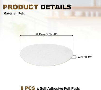 uxcell 32Pcs Non Slip Furniture Pads, 3" Round Self Adhesive Felt Bumpers Noise Reducing Furniture Feet Floor Protector for Chairs Tables Furniture Legs (White 0.2" Thick) - Colors B