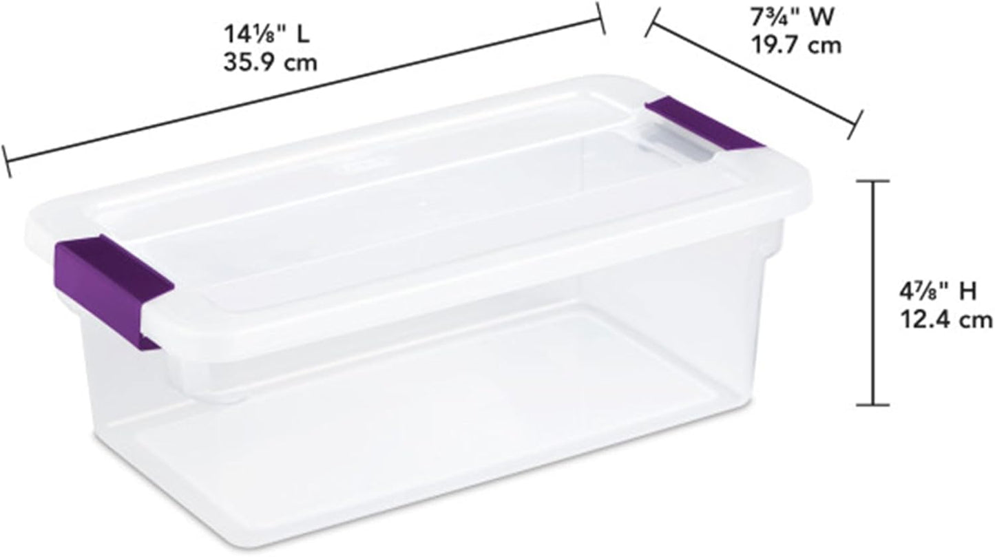 Sterilite 8-Pack 60 Quart ClearView Latch Box, Wheeled Underbed Organizer Bins with Latching Lids - Clear Plastic Organization Containers for Closet, Bedroom, Shelving Units and Everyday Home Storage