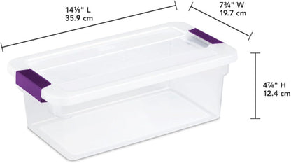 Sterilite 8-Pack 60 Quart ClearView Latch Box, Wheeled Underbed Organizer Bins with Latching Lids - Clear Plastic Organization Containers for Closet, Bedroom, Shelving Units and Everyday Home Storage