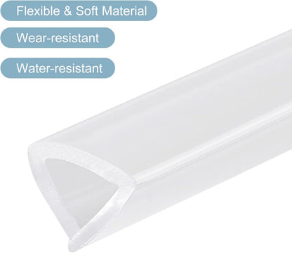 uxcell U Channel Edge Trim, 4.9ft Length Soft Rubber Guard Seal Strip Edge Protector Fit for 1-2mm Edge, (9/32" W x 5/32" H) Clear