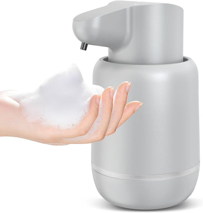 Automatic Foaming Soap Dispenser 15oz/420ml Foaming Hand Sanitizer Touchless Wall Mount with 4levels Adjustable Free Touch Electric Soap Dispenser Rechargeable with Sensor(White)
