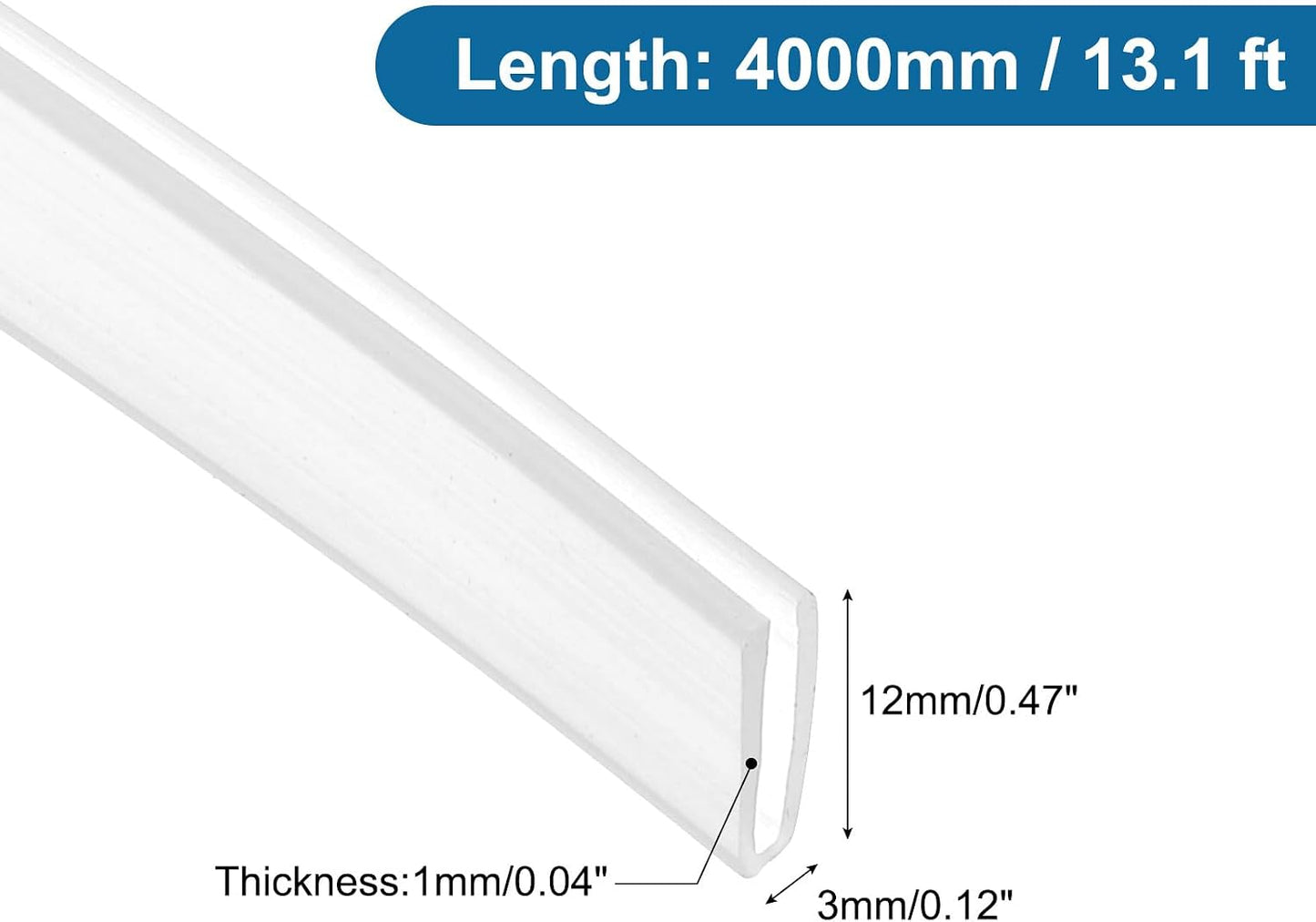 PATIKIL U Channel Edging Trim, 26Ft Sheet Metal Edge Guard Protector Rubber Edge Trim Air Sealed Seal Strip, 5/64" Slot, Fits 1/16"-5/64" Edge, 9/32" x5/128 x5/32