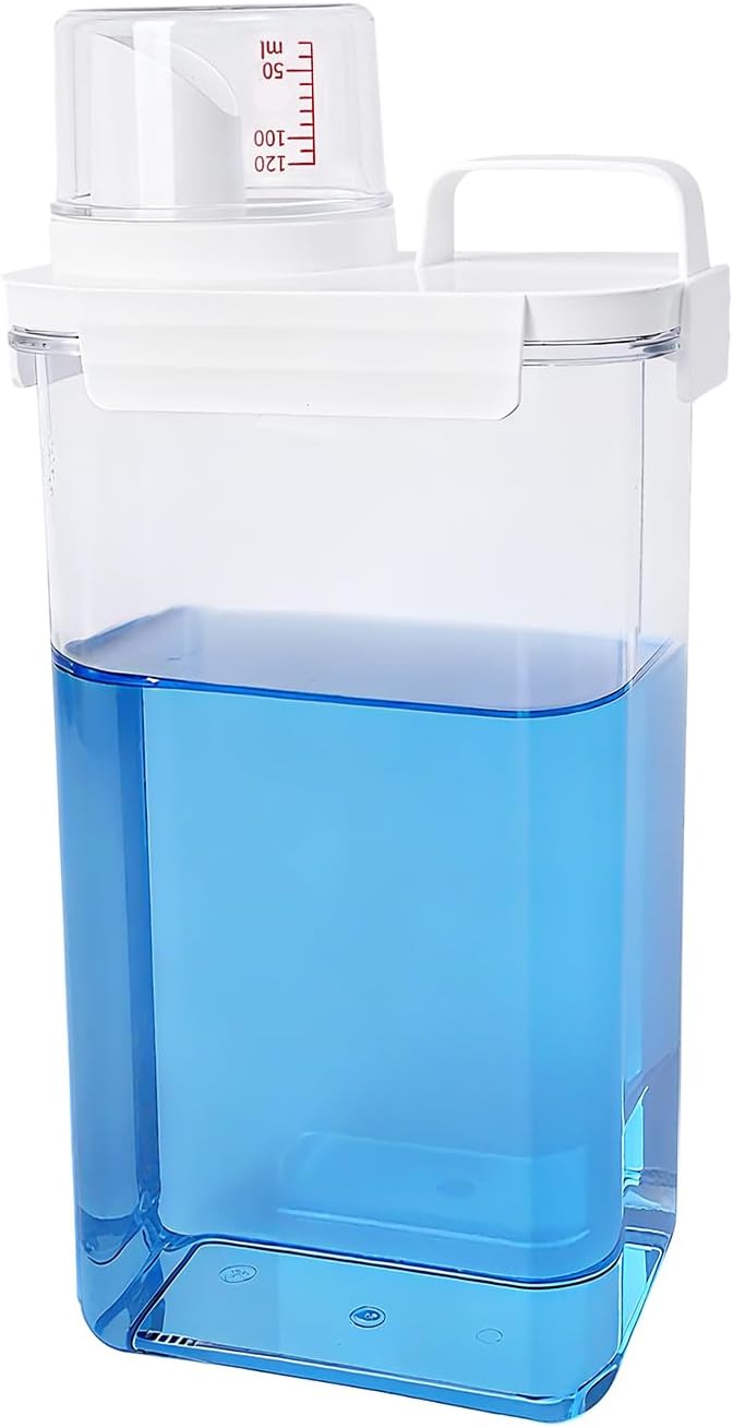 Laundry Detergent Dispenser - 61oz Refluxable Plastic Liquid Laundry Detergent Container for Laundry Room Organization