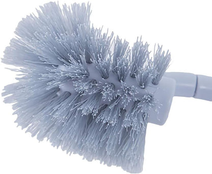 Toilet Bowl Brush and Holder, Covered Bathroom Toilet Brush, Bathroom Deep Cleaning Toilet Cleaner Scrubber Under Rim with Curved Bristle, Space Saving, Deep Cleaning Brush for Toilet (Blue)