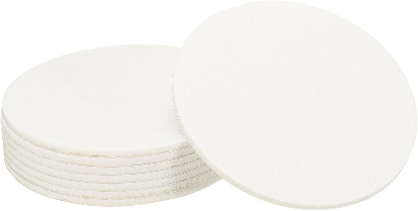 uxcell 32Pcs Non Slip Furniture Pads, 3" Round Self Adhesive Felt Bumpers Noise Reducing Furniture Feet Floor Protector for Chairs Tables Furniture Legs (White 0.2" Thick) - Colors A
