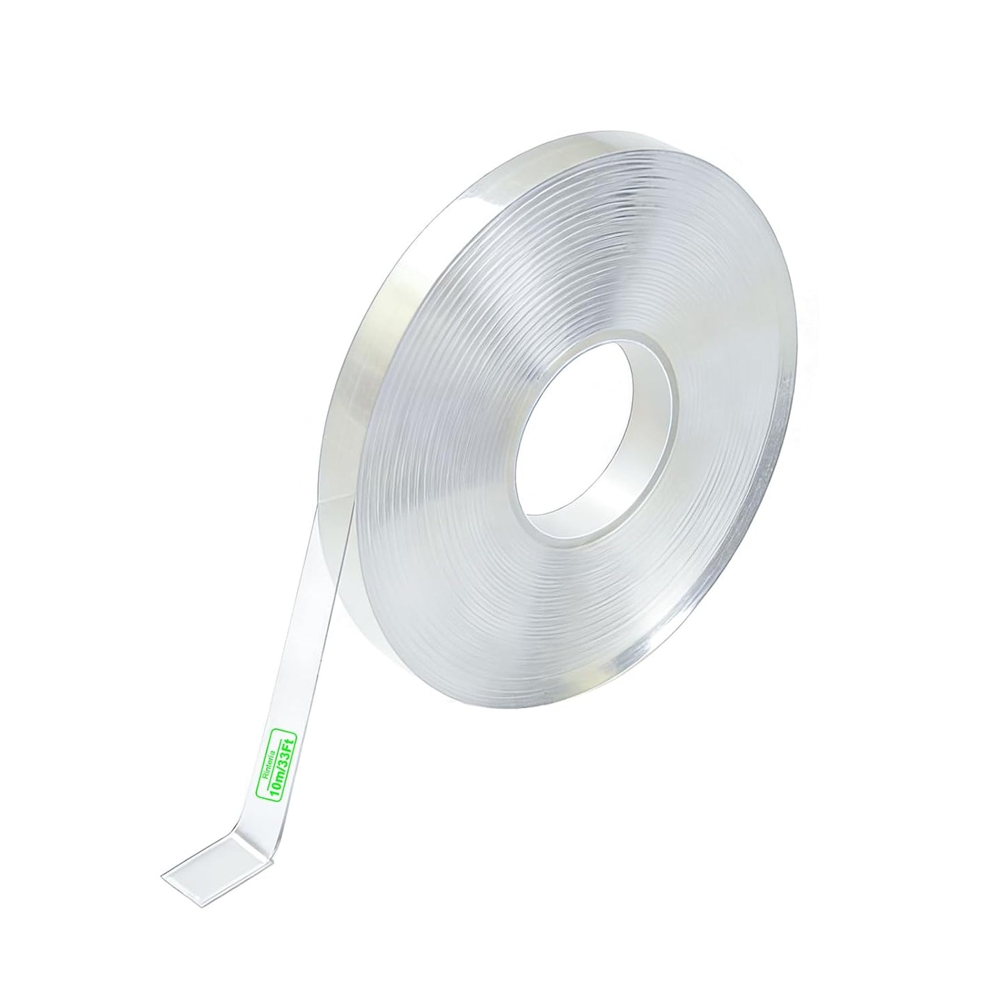 Double Sided Tape 33Ft(10m), Nano Clear Heavy Duty Mounting Tape, 0.4" Wide Reusable Washable Adhesive Strips for Walls, Car, Home, Phone Holder - No Residue & Strong Sticky