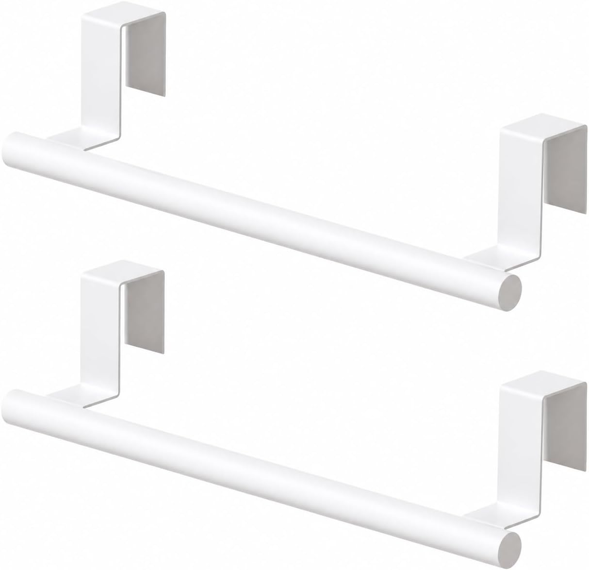 Cabinet Door Towel Bar, Kitchen Towel Holder, Matte Black 2 Pack | Extended Anti-Slip Arm, EVA Scratch Guard Pads, No-Drill Install, Stainless Steel Dish Towel Holder, Kitchen Towel Rack