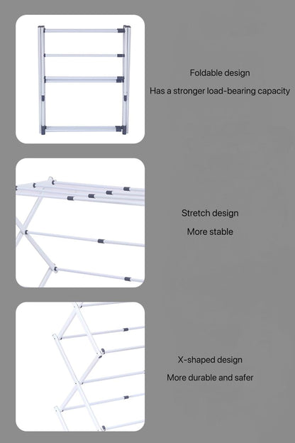Maomo Standard Metal Drying Rack - Easy to Install Without Tools, Space-Saving telescoping Design, 16.93-29.92 inches Wide, White.