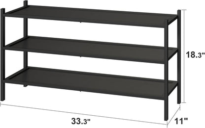 kiplant Small Shoe Rack, 4-Tier Bamboo Wood Shoe Rack for Entryway, Stackable Shoe Organizer for Hallway Closet, Free Standing Shoe Racks for Indoor & Outdoor