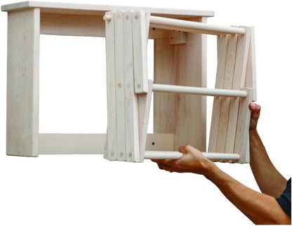 Pennsylvania Woodworks Wall Mounted Clothes Drying Rack - Heavy Duty, Collapsible Laundry Rack for Drying Clothes - Solid Maple Hardwood Foldable Drying Rack - Made in The USA - (Small)