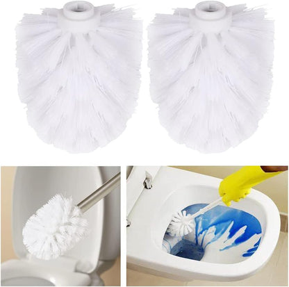 EKDJKK 2PCS Toilet Bowl Brush Replacement Head, Toilet Brush Head Replacement with Durable Stiff Bristles, Cleaning Tool for Home Hotel Bathroom (White)