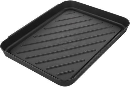 Toddmomy Small Boot Tray for Entryway Indoor: 15.7" x 11.8" Plastic Shoe Tray, Waterproof Dog Food Mat, Multipurpose Drip Plate for Plant, Car Trunk and Mudroom - Black