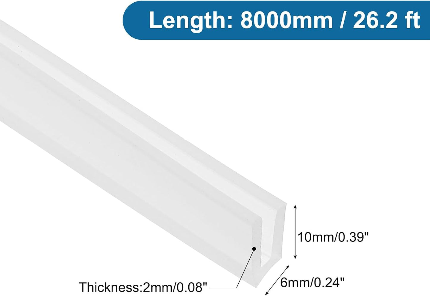 PATIKIL U Channel Edging Trim, 26Ft Sheet Metal Edge Guard Protector Rubber Edge Trim Air Sealed Seal Strip, 5/64" Slot, Fits 1/16"-5/64" Edge, 9/32" x5/128 x5/32