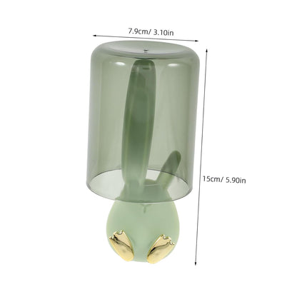 Zerodeko Wall-Mounted Toothbrush Holder with Cup and Cover Easy Installation Bathroom Organizer for Toothbrushes and Cups Space-Saving Design for Home and Dorm Use