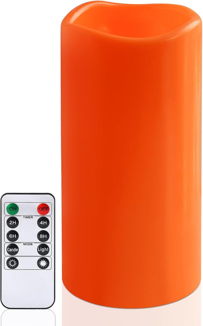 NURADA Large Waterproof Flameless Candles 6" 8" 10" x 4" - Outdoor Indoor LED Pillar Flickering Candle Battery Operated with Timer Remote for Patio Porch Lanterns - Ivory White Set of 3