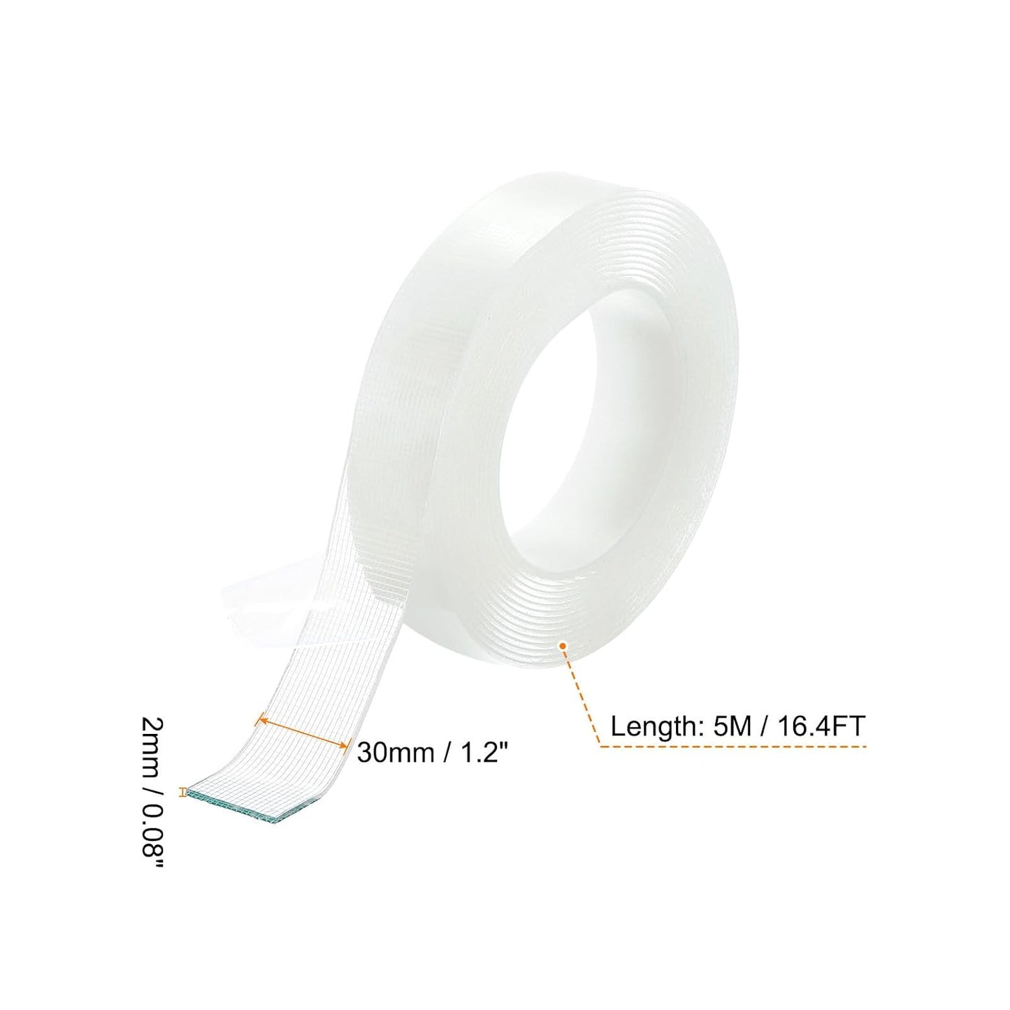HARFINGTON Double Sided Nano Tape 16.4FT x 1.2" x 0.04" Multipurpose Removable Clear Mounting Tape Washable Waterproof Picture Hanging Adhesive Strips for Walls Carpets Posters
