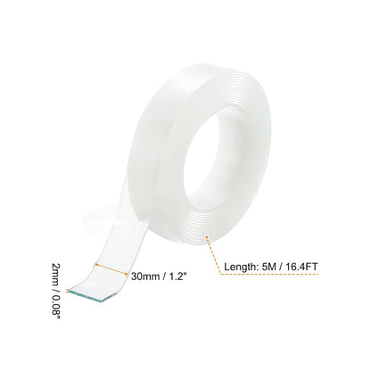 HARFINGTON Double Sided Nano Tape 16.4FT x 1.2" x 0.04" Multipurpose Removable Clear Mounting Tape Washable Waterproof Picture Hanging Adhesive Strips for Walls Carpets Posters