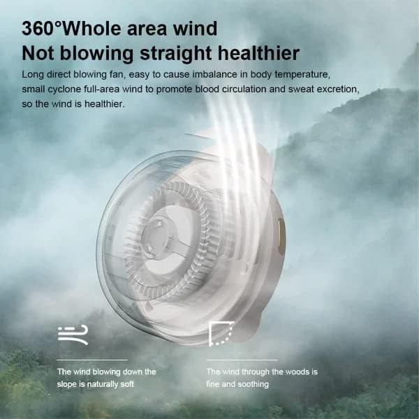 2PCS 360° Rotatable Portable Mini Clip-On Fan, Small Whirlwind Bladeless Fan Clip On, 2026 Upgrade Adjustable 3-Speed Suspended Whirlwind Cooler Fans, For Outdoor & Travel & Office