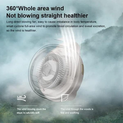 2PCS 360° Rotatable Portable Mini Clip-On Fan, Small Whirlwind Bladeless Fan Clip On, 2026 Upgrade Adjustable 3-Speed Suspended Whirlwind Cooler Fans, For Outdoor & Travel & Office