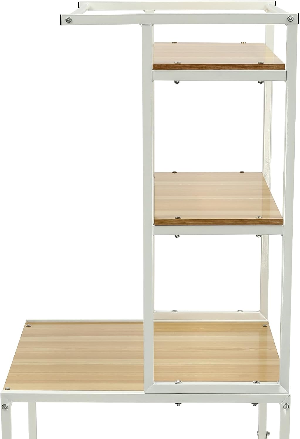 Over The Washer and Dryer Storage Shelf, 3 Tier Washing Machine Shelf Floor Mount Over Dryer Storage for Bathrooms and Laundry Rooms 27.16 x 23.62 x 69.48 Inch (Black+ Oak)