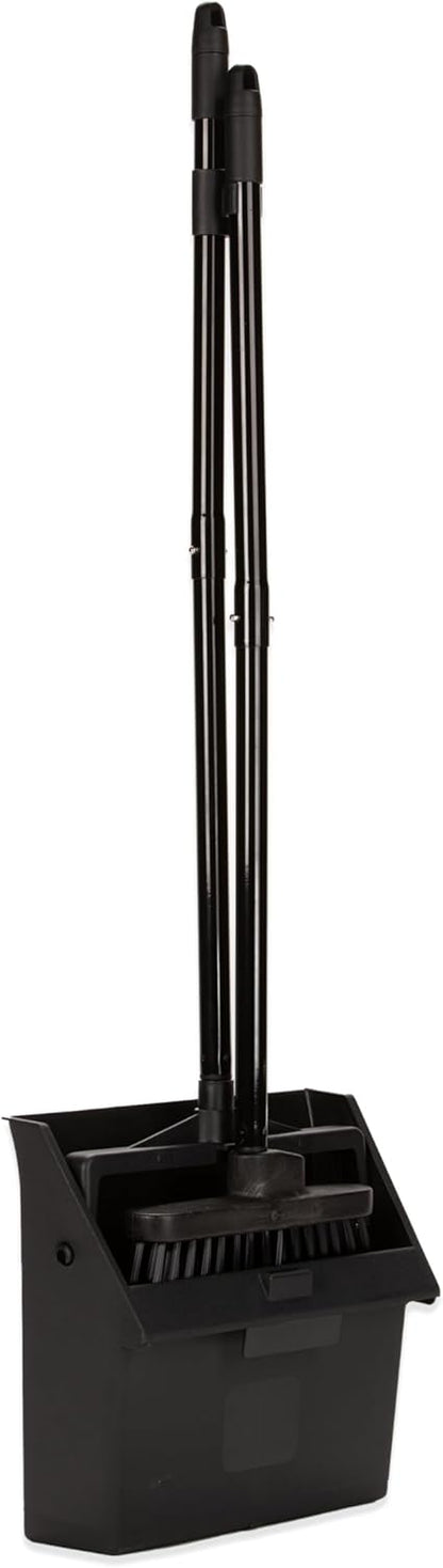 Carlisle FoodService Products Duo-Pan 36" Short Upright Dust Pan & Broom Set, Black