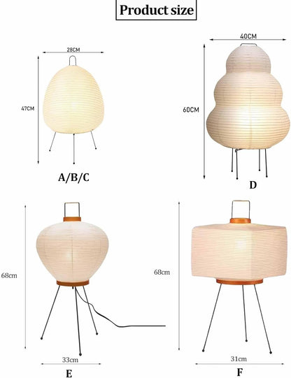 Floor Lamp Modern Japanese Rice Paper Lamp Rice Paper Lantern Shade Three- Dimming Minimalist Style Corner Table Light for Bedroom Office Living Room(C)
