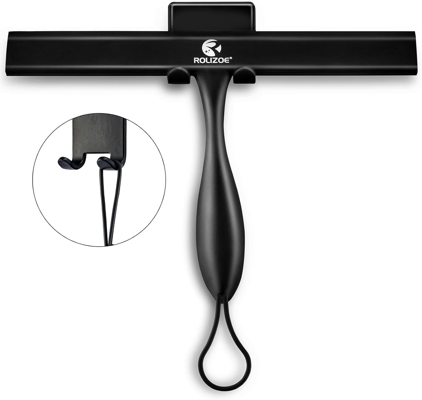 Shower Squeegee for Glass Doors, 11 Inch Ergonomics Anti-Rust Silicone Squeegee with Stainless Steel Frame for Shower Glass Door, Mirrors, Tiles and Windows Cleaning, White