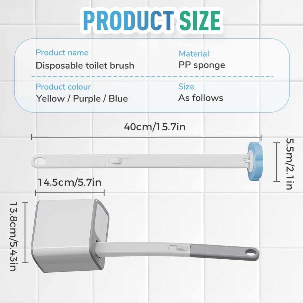 Disposable Toilet Brush, 2026 New Toilet Brush Holder, Compact Wall Mounted Toilet Brush for Modern Bathrooms, Hygienic Toilet Cleaner for Families (Gray+18PCS Brush Heads)