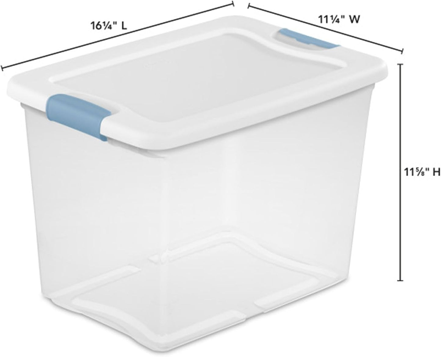 Sterilite 4-Pack 56 Quart Wheeled Latching Box, Underbed Clear Plastic Storage Organizer - Under Bed Rolling Container Bin with Lid and Wheels for Home or Dorm Bedrooms and Closets