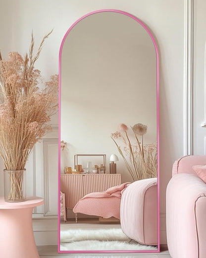Antok 58" x19” Arched Full Length Floor Mirror, Gold Aluminum Frame, Free Standing/Wall Mount/Leaning for Bedroom, Living Room, Dressing Room