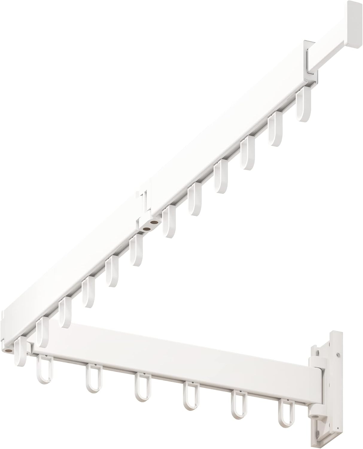 HEILAIYI Clothes Drying Rack for Laundry,Wall Mounted Clothes Hanger Rack,Folding,Retractable,Collapsible(J Shape Hooks)