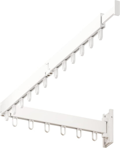 HEILAIYI Clothes Drying Rack for Laundry,Wall Mounted Clothes Hanger Rack,Folding,Retractable,Collapsible(J Shape Hooks)