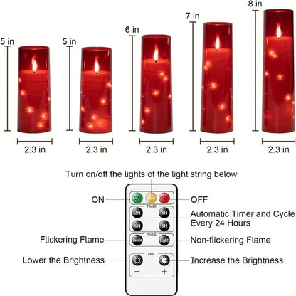 Set of 24 Slim Outdoor LED Candles, Battery Operated Flickering Fake Candles with 10-Key Timers for Patio & Porch Decor, 2.2 Inch Diameter Waterproof Resin Pillars for Large Events & Sconces (White)