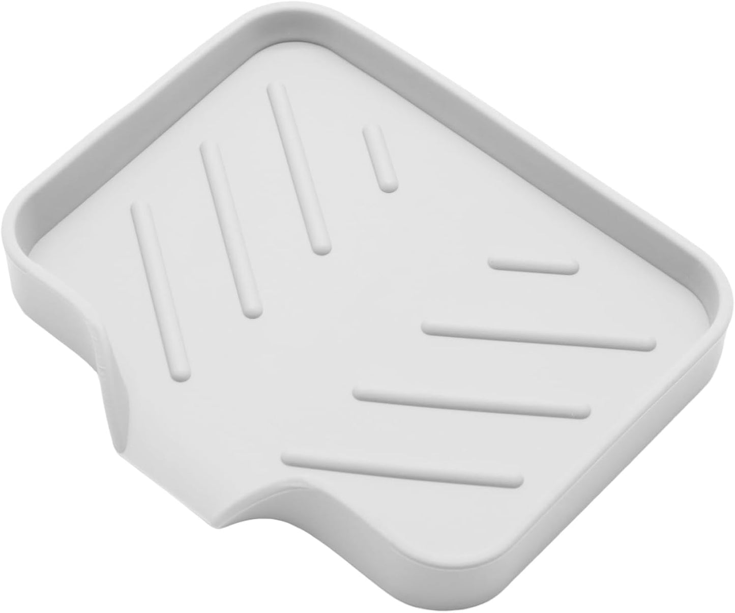 BokWin Silica Gel Soap Dish with Drain, Grey, 4.8x3.5 Inch | 1 Pack, Self Draining Soap Tray, For Shower, Bathroom and Kitchen, Sink Organizer, Bar Soap Holder